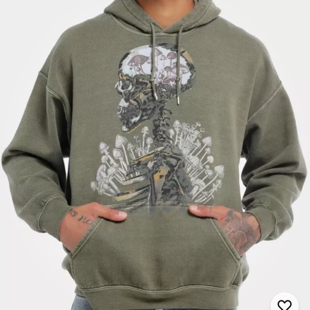 Men’s Social Collision Mushroom Shroom Head Hoodie ~ Size S/M ~ NWOT